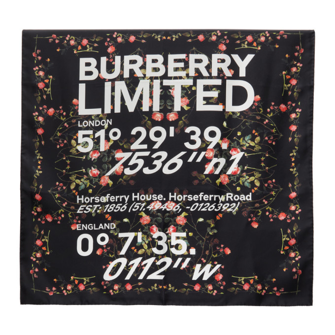 Photo: Burberry Black Silk Montage Print Scarf