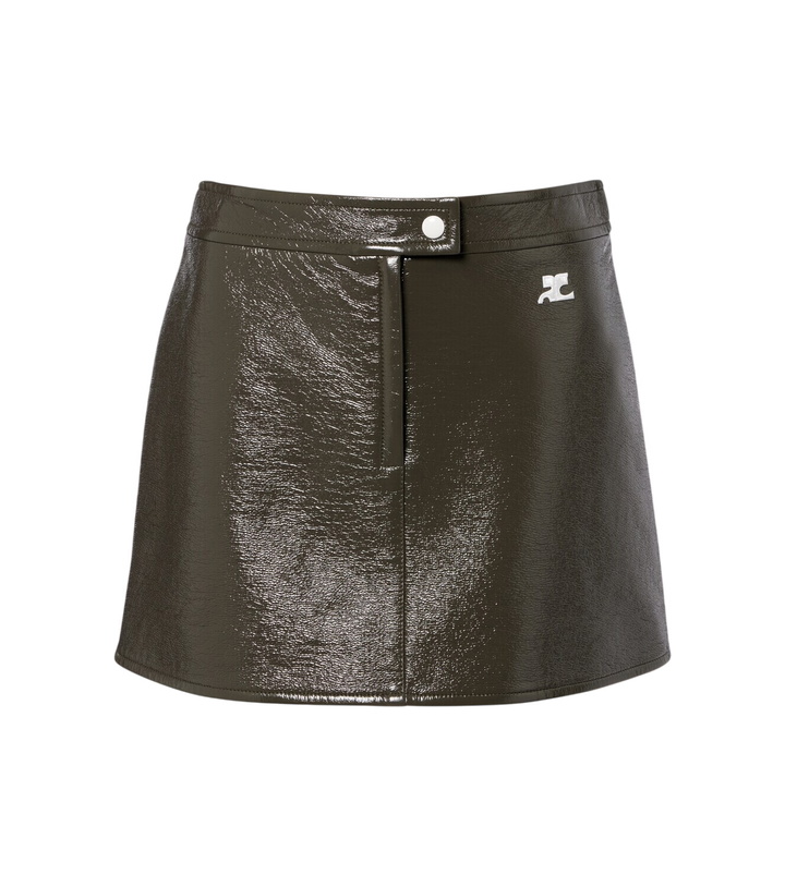 Photo: Courrèges Cotton-blend vinyl miniskirt