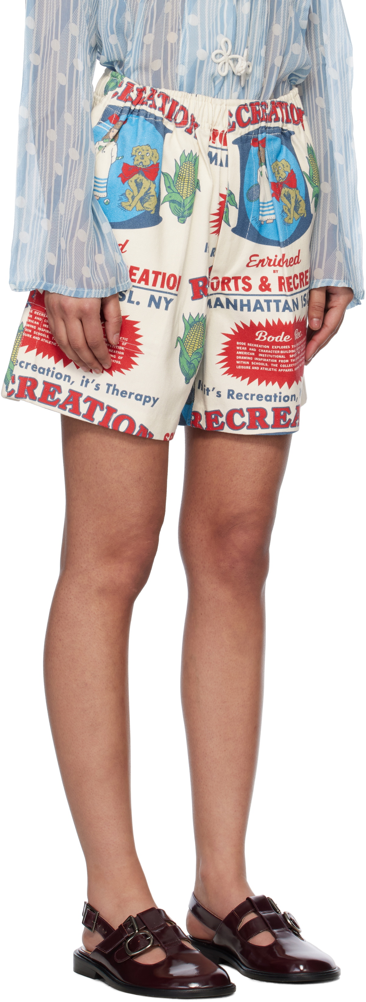 Bode Off-White Enrichment Shorts