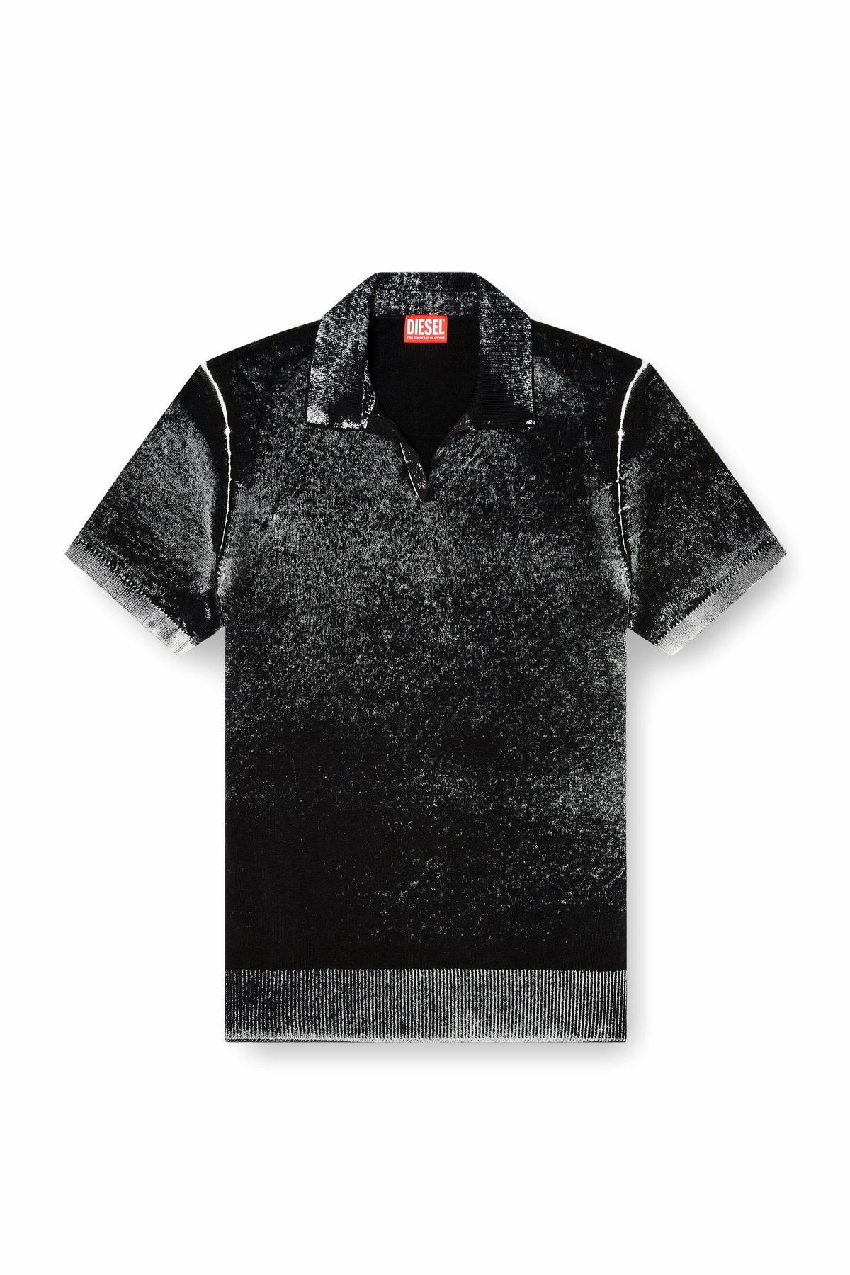 Diesel Knit polo shirt with faded reverse print - T-Shirts - Man