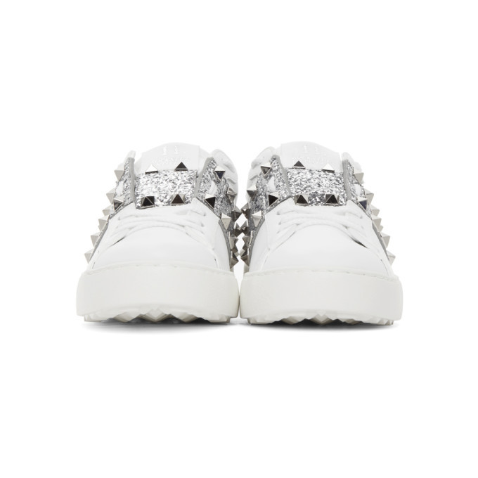 スニーカー Valentino Bianco N Silver Studs Sneakers Valentino White and Silver Valentino Garavani Rockstud