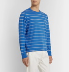 Entireworld - Striped Organic Cotton-Jersey T-Shirt - Blue