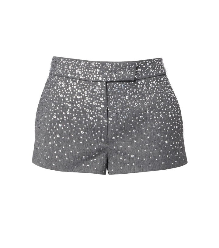Photo: Alex Perry Low-rise crystal-embellished micro shorts