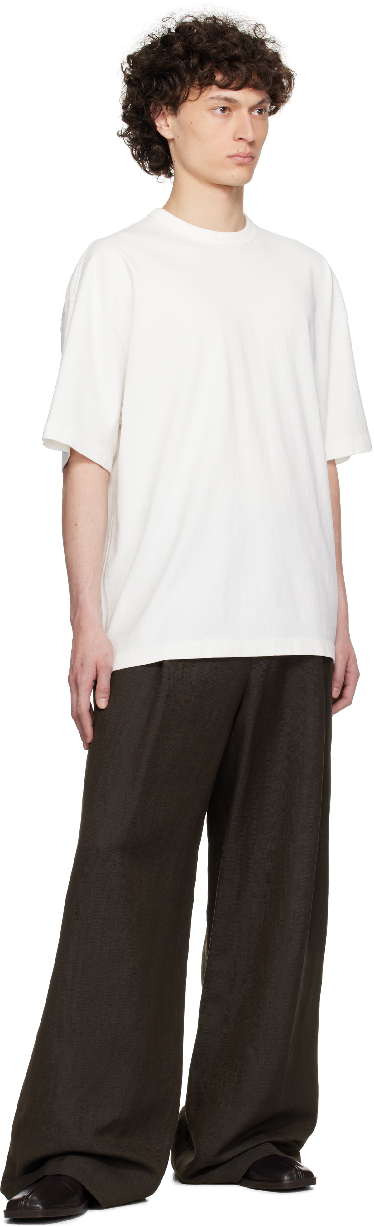 YLÈVE Off-White Open End Cotton Pigment Dye T-shirt