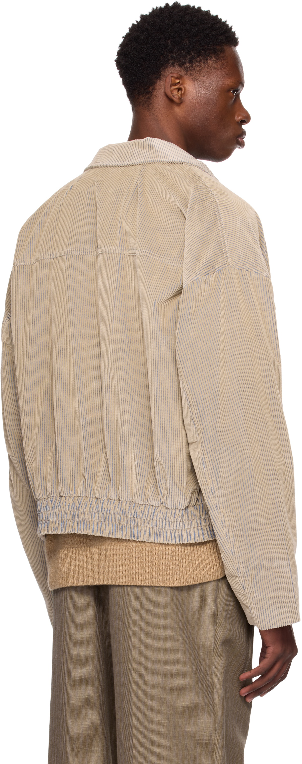 The Elder Statesman Beige Wale Cord Jacket