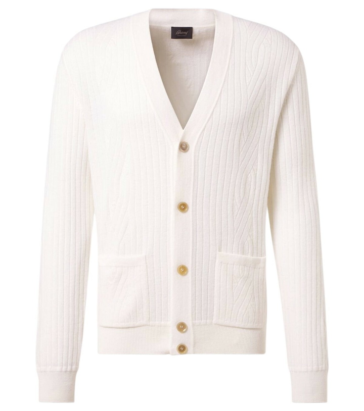 Photo: Brioni Ribbed-knit wool and cashmere cardigan
