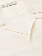 UMIT BENAN B - Camp-Collar Silk-Satin Shirt - Neutrals