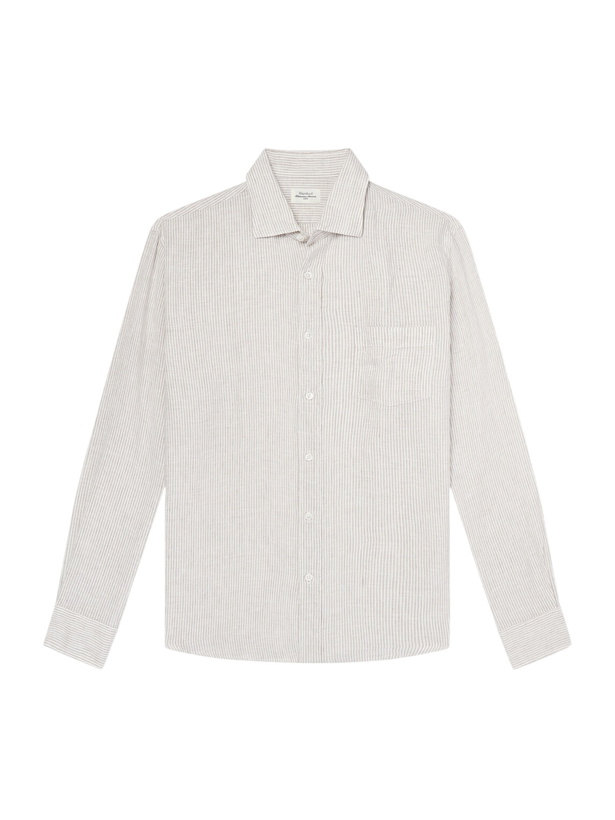 Photo: Hartford - Paul Striped Linen Shirt - Gray