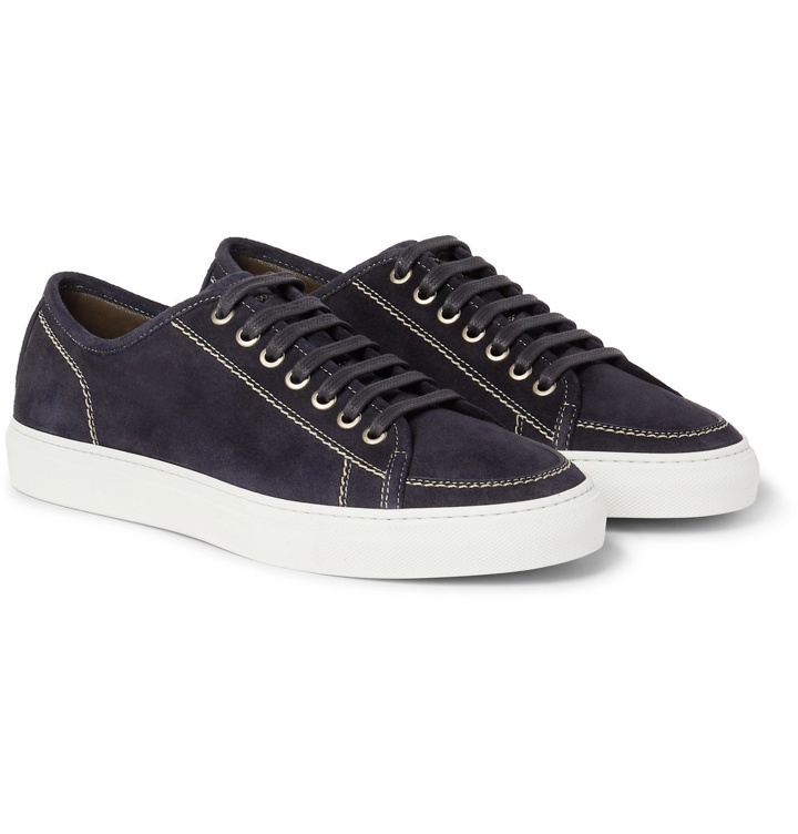 Photo: BRIONI - Suede Sneakers - Blue
