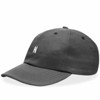 Norse Projects Men's Twill Sports Cap in Magnet Grey