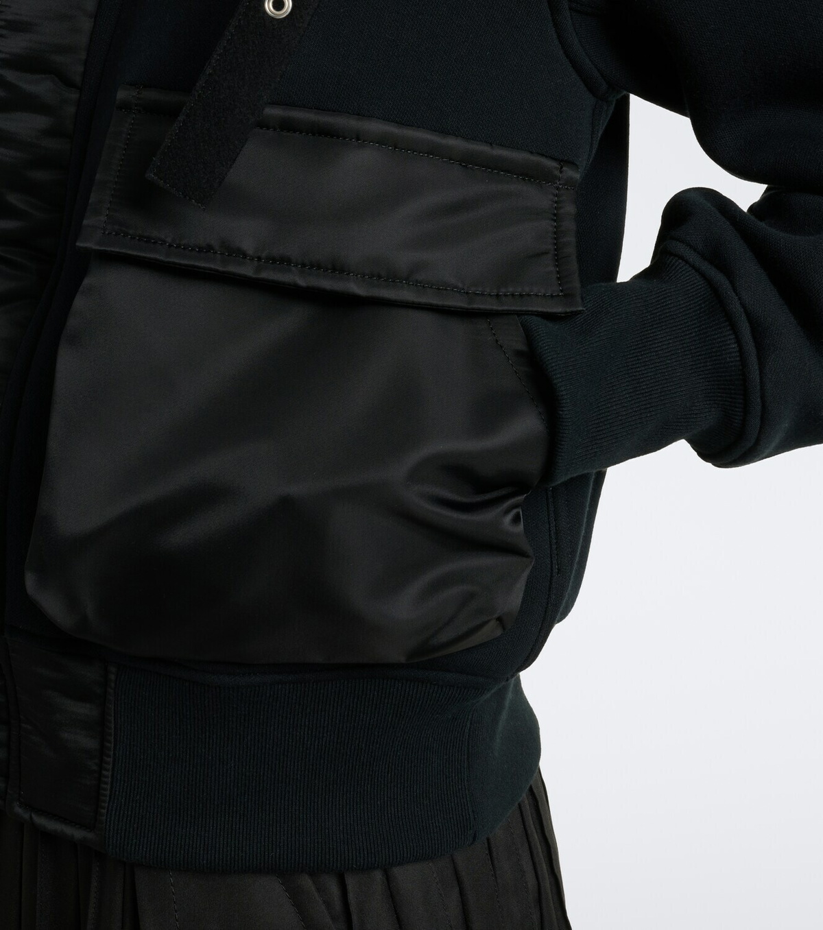 Sacai Paneled cotton-blend blouson jacket