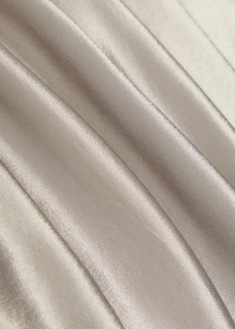 Anna October Margit Open-back Satin Gown Silver