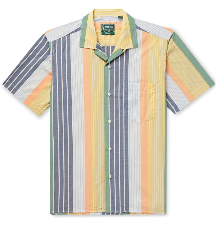 Photo: Gitman Vintage - Camp-Collar Striped Cotton Shirt - Multi