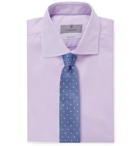 Canali - Cutaway-Collar Pin-Dot Cotton Shirt - Purple