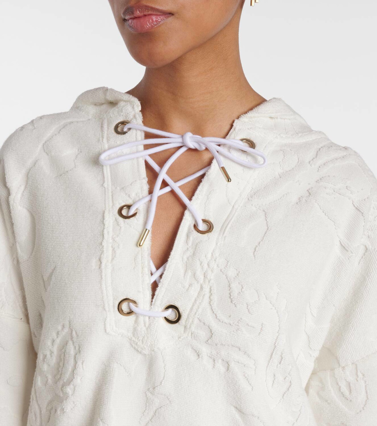 Dorothee Schumacher Cosy Towelling cotton terry jacquard hoodie