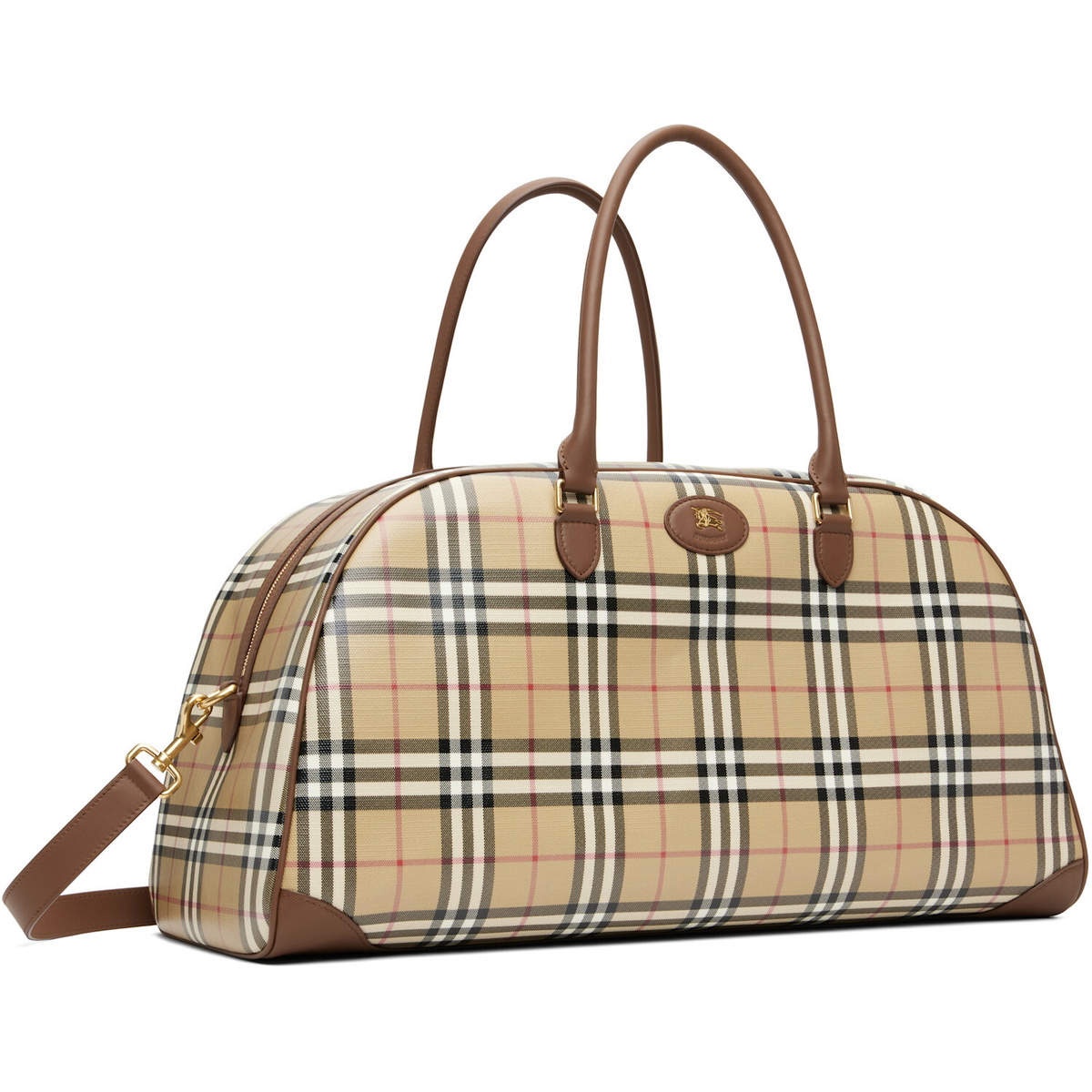 Burberry Beige Check Holdall Duffle Bag