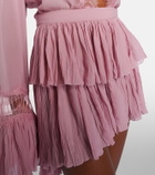 Blumarine Plissé tiered georgette miniskirt