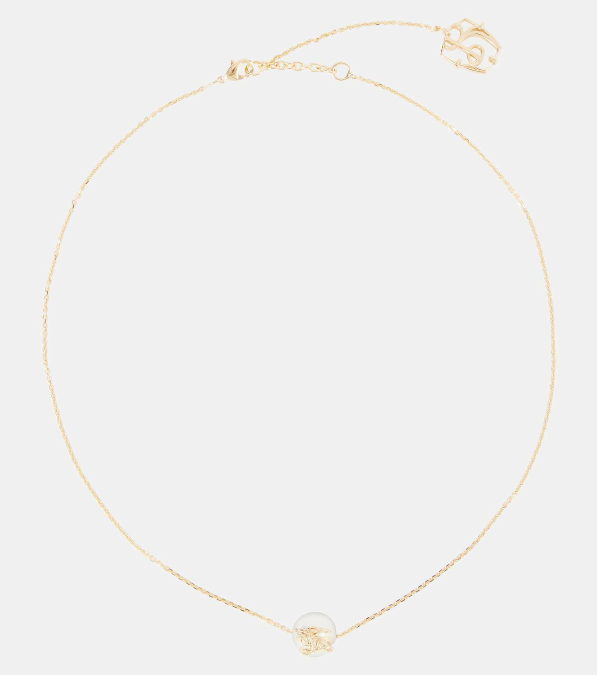 Burberry EKD gold-plated freshwater pearl chain necklace