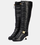 Sacai Leather knee-high boots