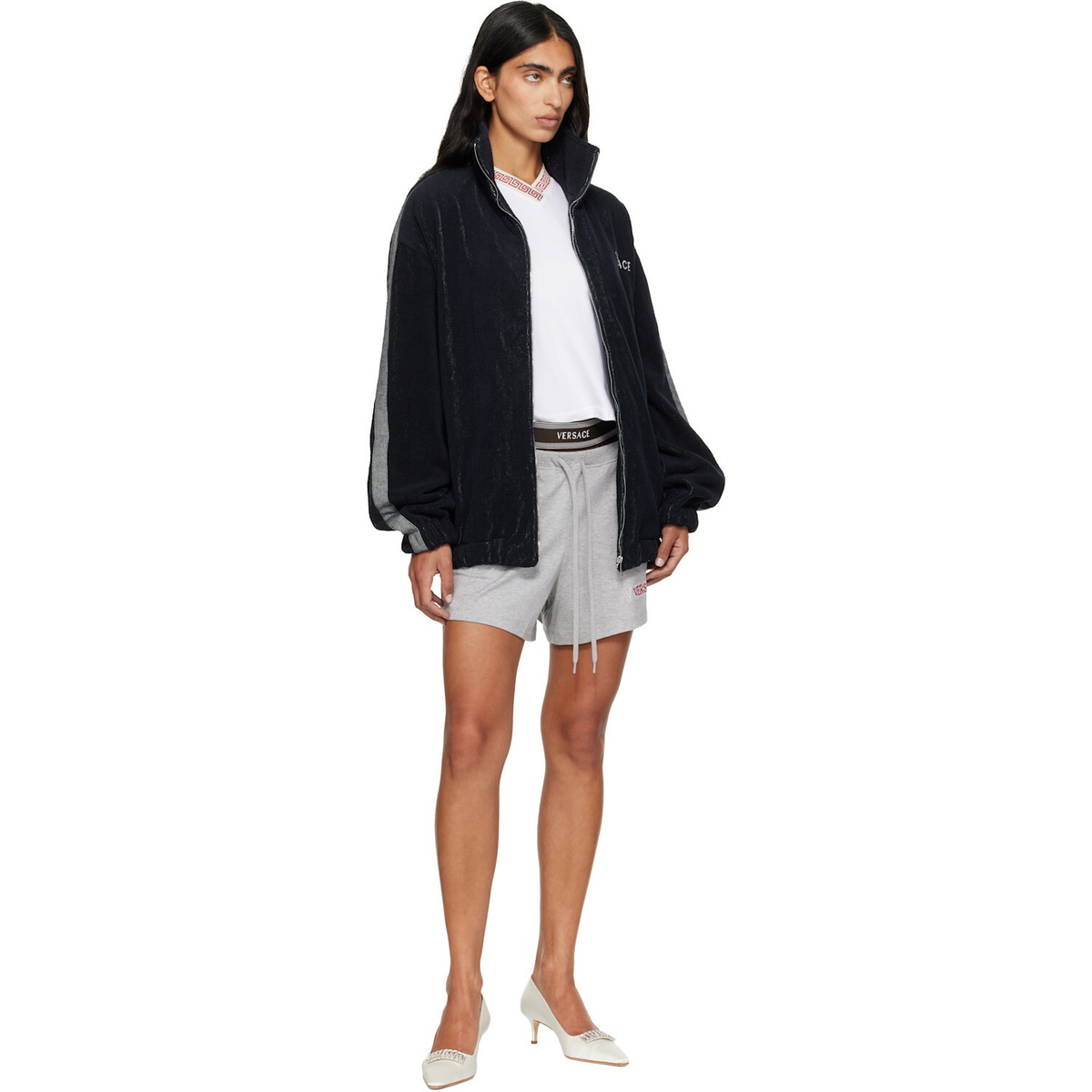 Versace Gray Cotton-Jersey Shorts