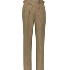 Rubinacci - Manny Tapered Pleated Linen Trousers - Brown