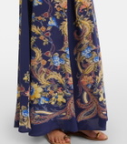 Etro Paisley tie-neck silk maxi dress