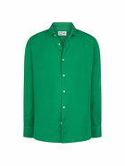 MC2 Saint Barth Man Green Linen Shirt Pamplona