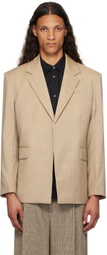 Peter Do Tan Padded Shoulder Blazer