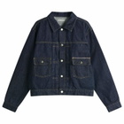 Uniform Experiment Men's Washed Denim Jacket in Indigo