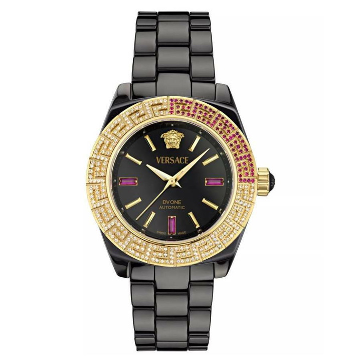 Photo: Versace DV One Automatic Diamond Black Dial Watch VE6B00623