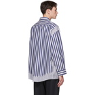 N.Hoolywood Blue and White Stripe Shirt