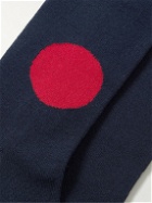 Blue Blue Japan - Intarsia Cotton-Blend Socks - Blue