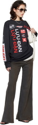 LU'U DAN Black Oversized Long Sleeve T-shirt