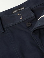 TOM FORD - Military Straight-Leg Cotton-Twill Chinos - Blue