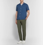 NN07 - Noho Slim-Fit Cotton and Linen-Blend Trousers - Men - Army green