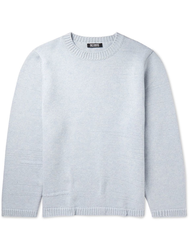 Photo: Raf Simons - Oversized Merino Wool Sweater - Blue