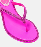 Rene Caovilla Diana embellished satin thong sandals