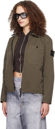 Stone Island Brown 1200014 Organic Panama Cotton Old Effect Jacket