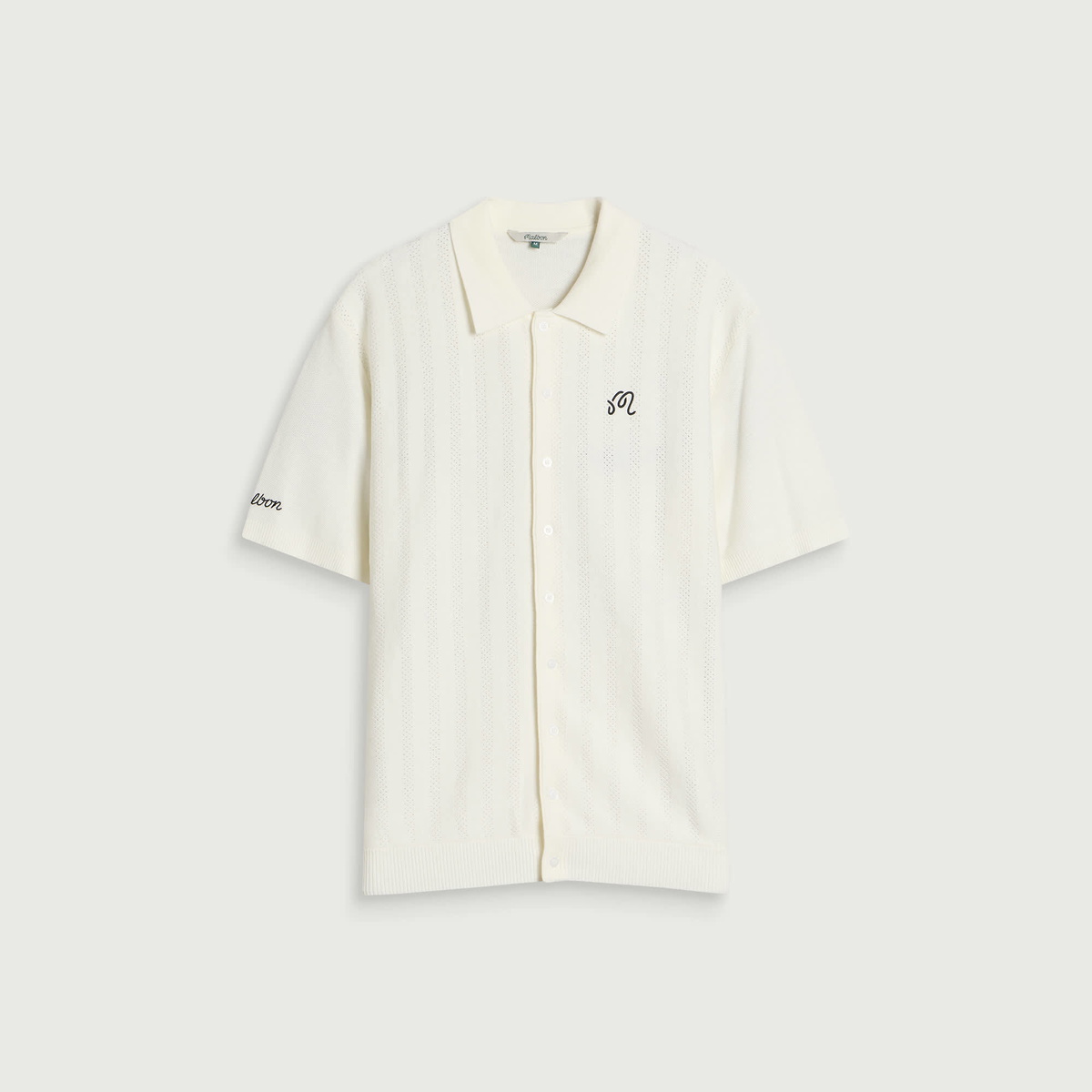 Malbon Men's Crosscut Polo in Ivory