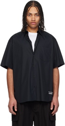 Comme des Garçons Homme Black Cotton Broad Short Sleeve Shirt