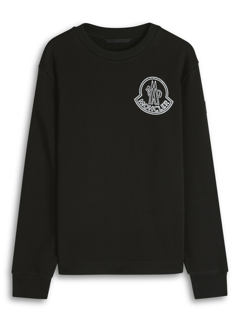 Moncler New Badge Logo-print Cotton Sweatshirt Black Moncler