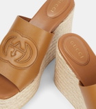 Gucci GG leather espadrille wedges