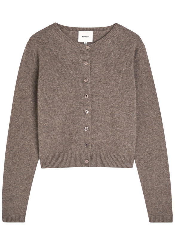 Photo: Reformation Clara Cashmere Cardigan Light Brown