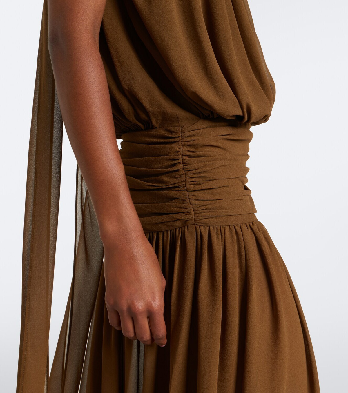 De La Vali Cruz draped chiffon maxi dress