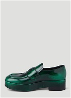 Brushed Leather Loafers in Green