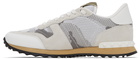 Valentino Garavani White & Grey Camo Mesh Rockrunner Sneakers