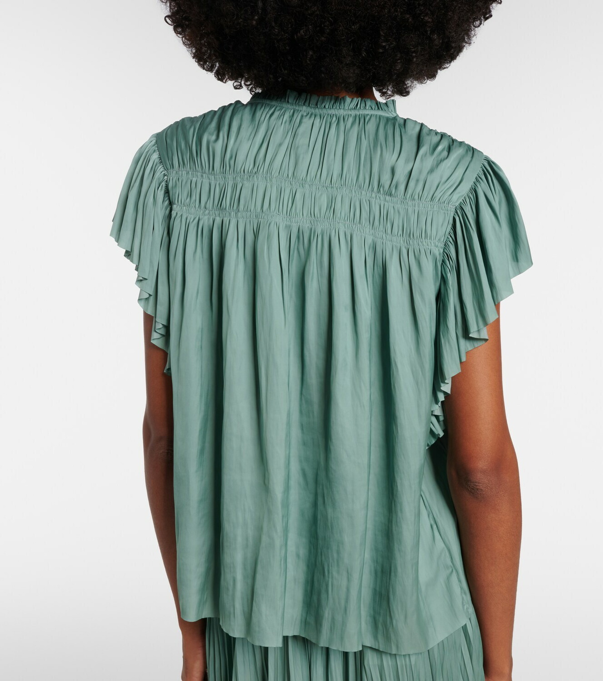 Ulla Johnson Agosta plissé satin top