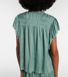 Ulla Johnson Agosta plissé satin top