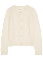 Lisa Yang Gwyneth Cable-knit Cashmere and Silk-blend Cardigan Cream