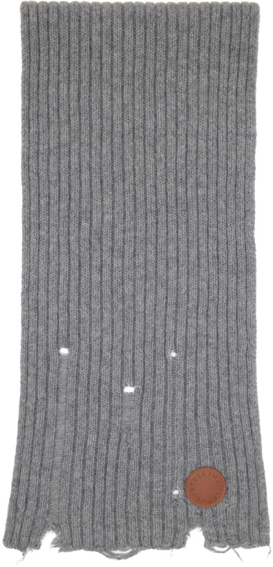 Photo: Stella McCartney Gray Distressed Alpaca Knit Scarf